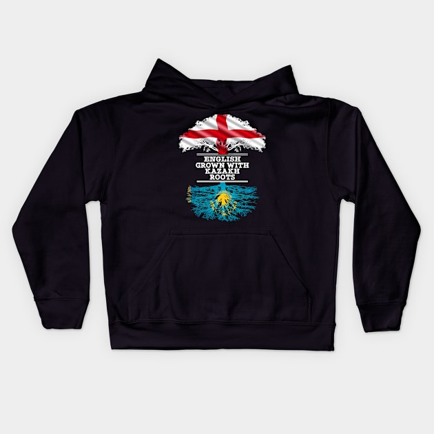 English Grown With Kazakh Roots - Gift for Kazakh With Roots From Kazakhstan Kids Hoodie by Country Flags